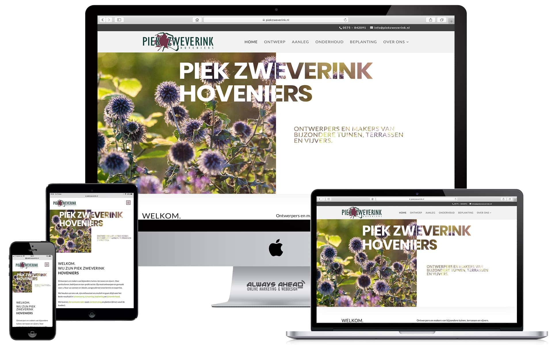 Nieuwe website Piek Zweverink Hoveniers - Always Ahead Online Marketing en Webdesign Nieuwe website Piek Zweverink Hoveniers - Always Ahead Online Marketing en Webdesign