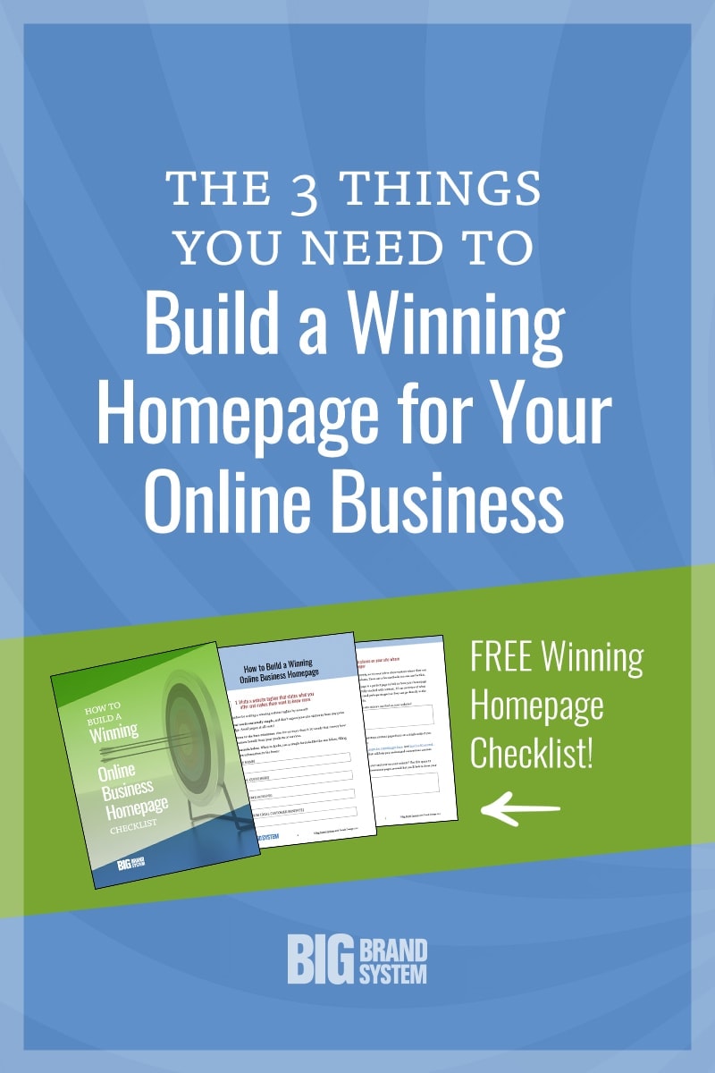 Discover the three BIG jobs your homepage must do to attract and convert site visitors. Download the FREE checklist to guide you as you put together your page! #onlinebusiness #onlinemarketing #webdesign
