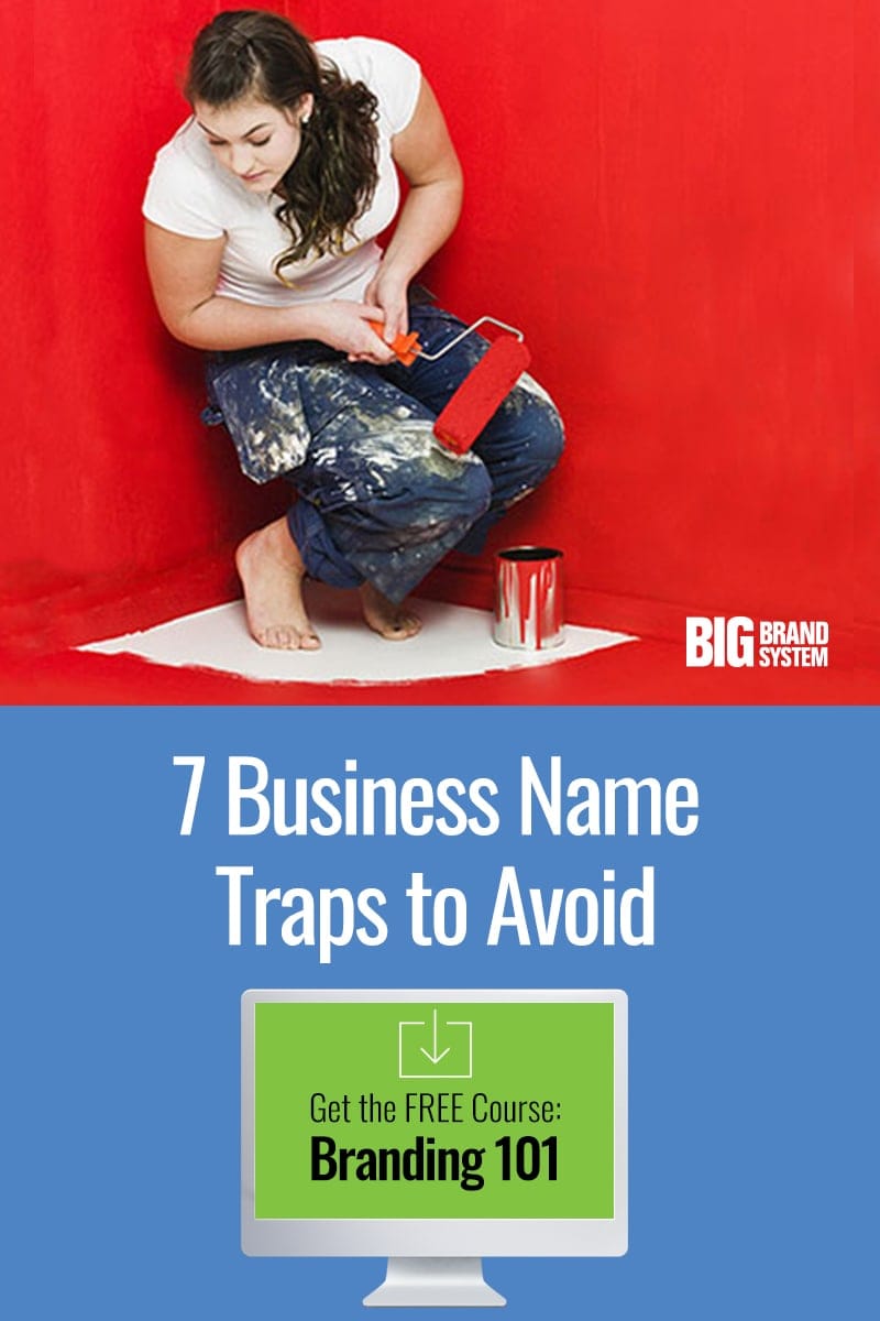 Stuck trying to find a memorable business name for your company? Don't let your online business name ideas paint yourself into a corner! Click through to read about 7 traps you should avoid, and grab the FREE Branding 101 course, too! #branding #onlinebranding #websitename #startup
