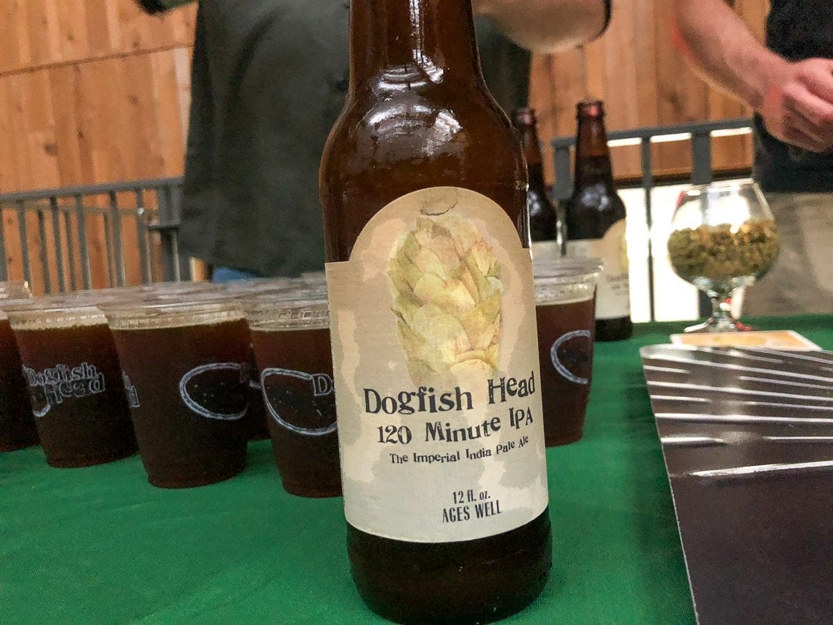 120 Minute IPA from Dogfish Head, vintage 2008. We tasted this 10-year aged beer at the Dogfish Head Brewery in Milton, and it was amazing!