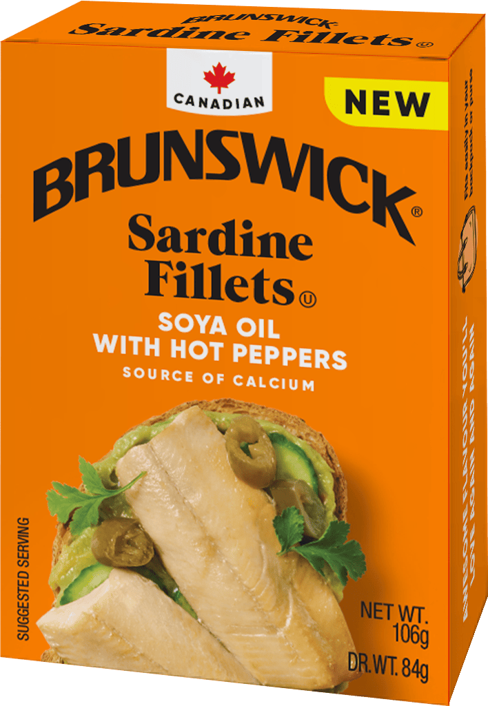 Brunswick<sup>®</sup> Sardine Fillets- Soya Oil with Hot Peppers