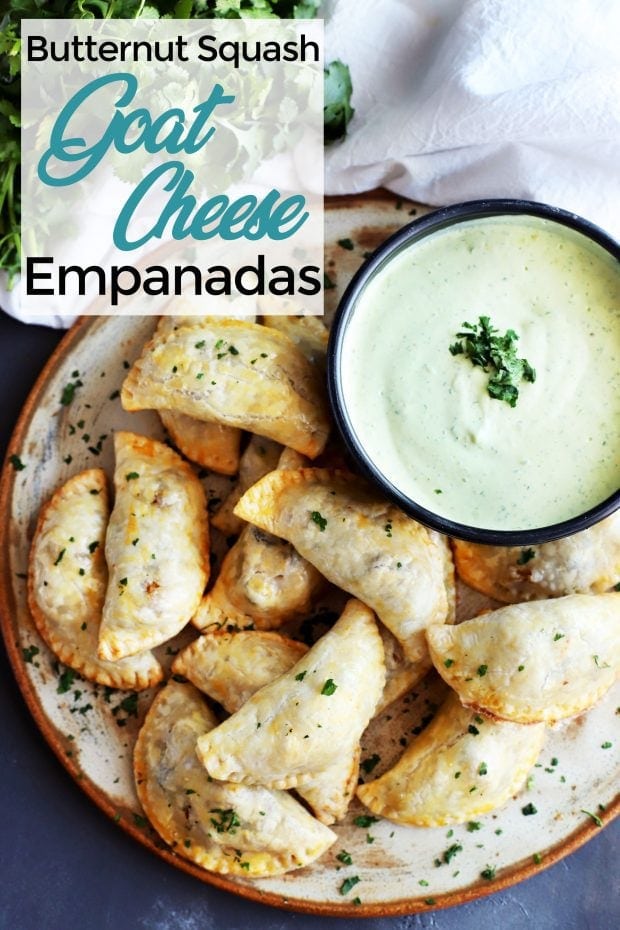 Butternut Squash Goat Cheese Empanadas with Avocado Dipping Sauce
