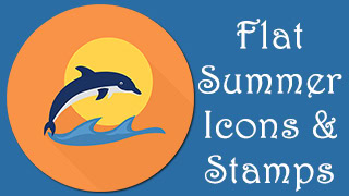 Summer Icons Stamps Flat