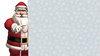 3D Santa with Sign White Background