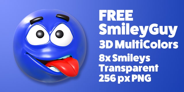 Free SmileyGuy Collection of Colored 3D Smileys, Emoticons