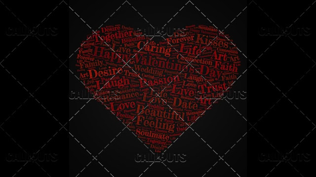 Happy Valentine’s Day Poster Square on Dark Background