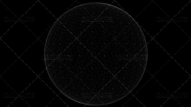Stylized Planet Earth Globe with Wireframe
