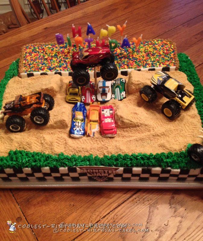 Cool Homemade Monster Jam Birthday Cake