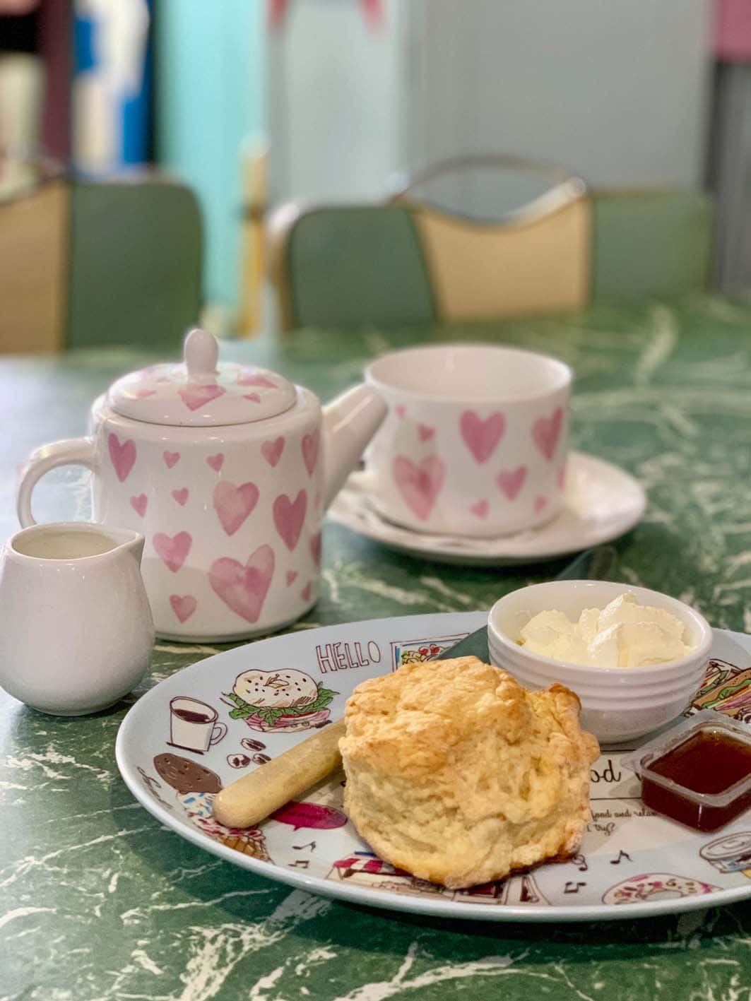 Tea and scones at the Retro Diner Tea and scones at the Retro Diner
