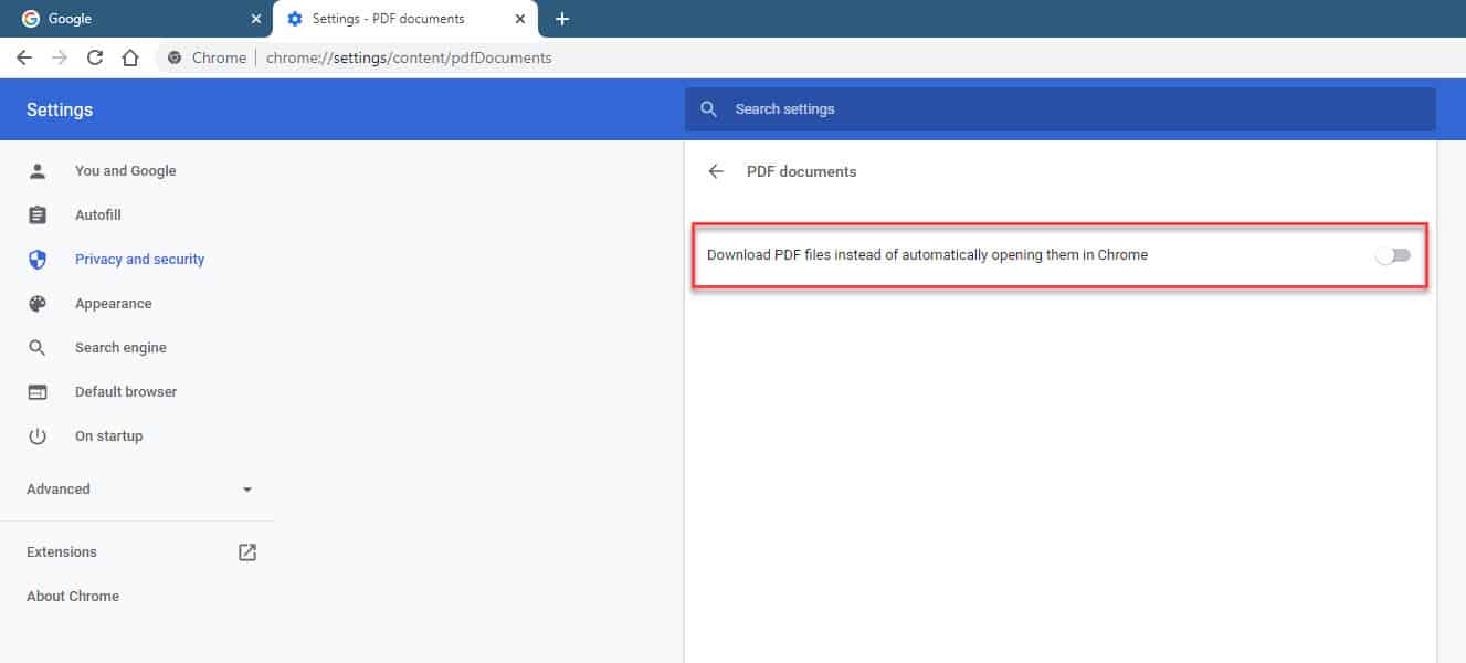 chrome not downloading pdf