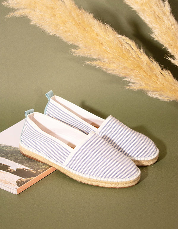 Espadrilles Toile Rayée Bleu ESTACADE