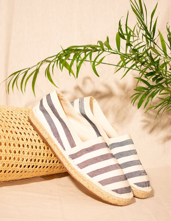 Espadrilles Toile Rayée Marine ZAKINTHOS