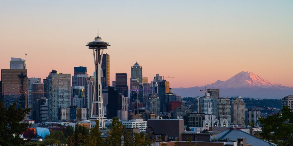 A view of the Seattle city skyline.