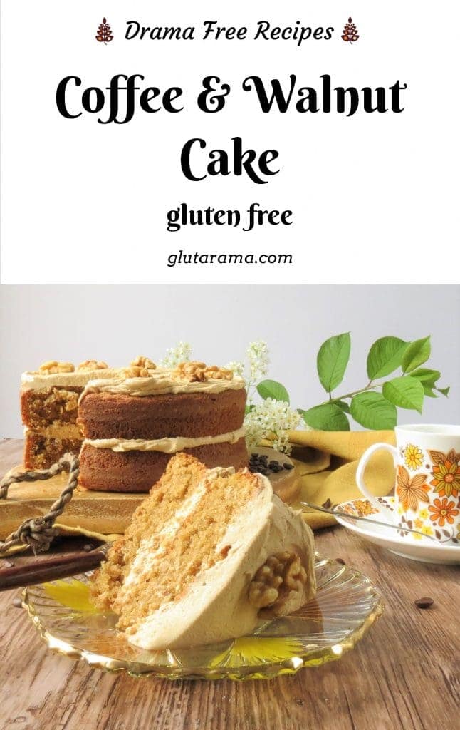 Coffee & Walnut Cake, a top family favourite traditional cake, this is gluten free but can easily be made dairy free with a switch for the butter to a dairy free alternative #glutenfree #coffeecake #coffeeandwalnut #traditionalcakes