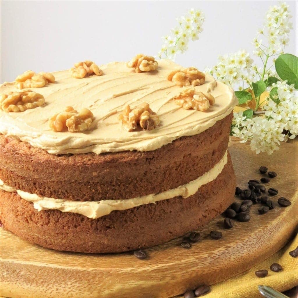 Gluten Free Coffee & Walnut Cake