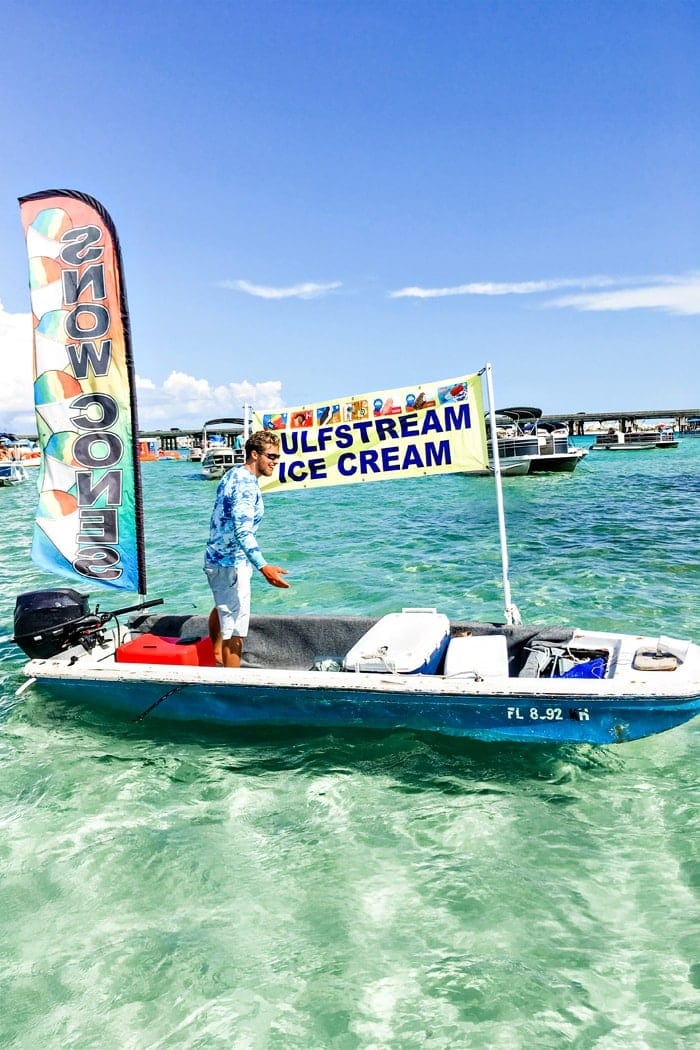 floating ice cream boat