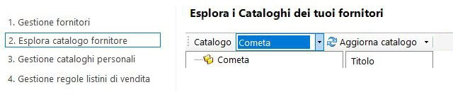 Esplora catalogo personale Cometa con ImporterONE Esplora catalogo personale Cometa con ImporterONE