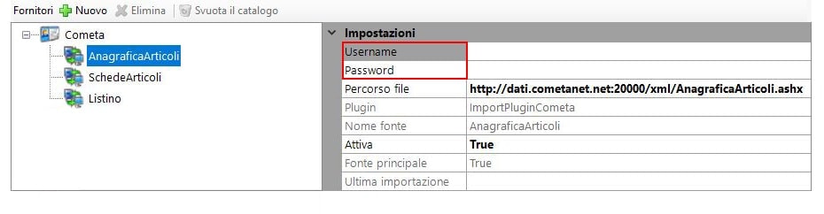 Importare il catalogo cometa con ImporterONE Importare il catalogo cometa con ImporterONE