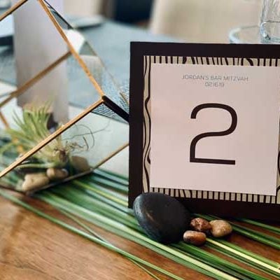 Party Event Decor; table number sign