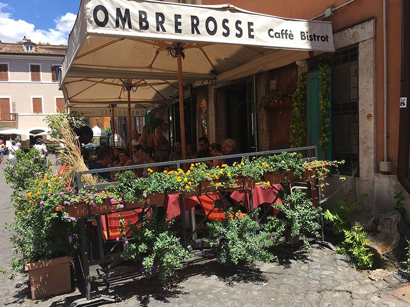 Ombre Rosse - Restaurante en Trastevere - Roma - Terraza