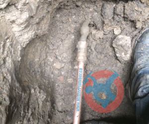New copper water line connected s