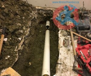 Torpedo goes through old clay pipe s
