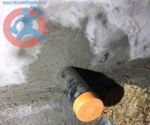 Drain-pipe-in-lowered-basement-s