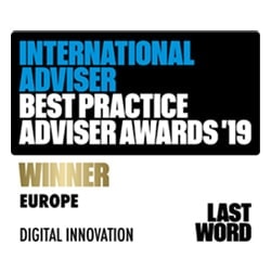 International Adviser Best Practice Adviser Awards 2019 - Europe Digital Innovation WINNER