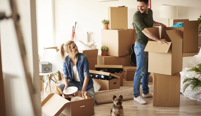 couple moving home