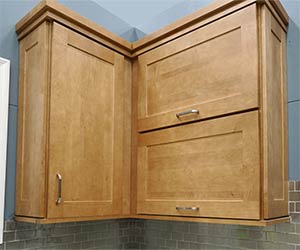 stained shaker cabinets