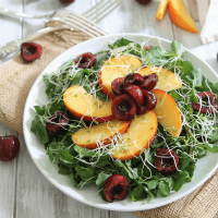 Peach and Cherry Watercress Salad