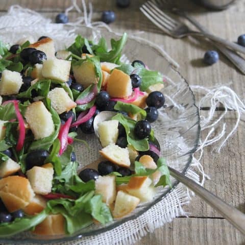 Pickled Blueberry Panzanella Salad