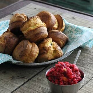 Pumpkin Popovers with Cranberry Relish
