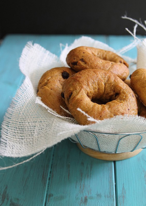 Pumpkin Raisin Bagels