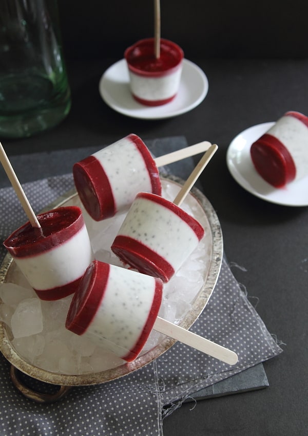 Raspberry Coconut Chia Ice Pops
