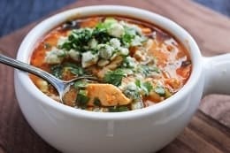 Buffalo Chicken Soup with Orzo