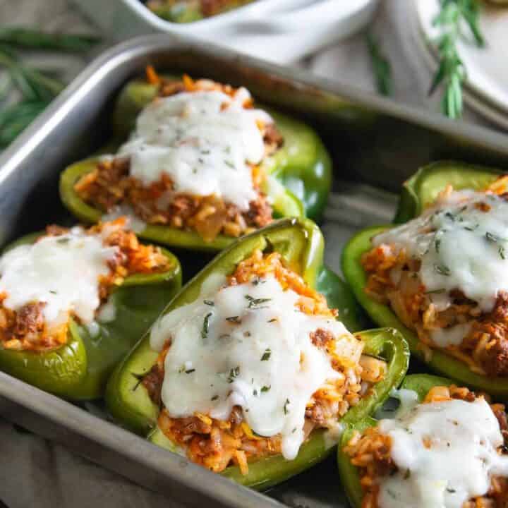 bison and rice stuffed peppers