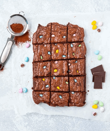 Mini Egg Brownies from Greedy Gourmet in the 25 Recipes Using Mini Eggs