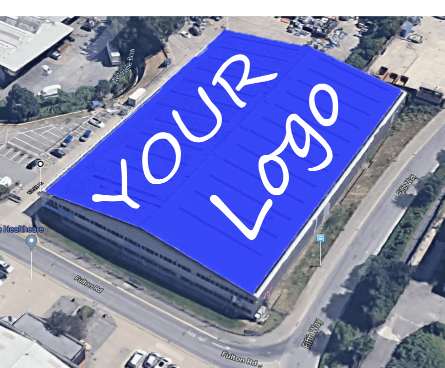 White Logo on BLUE