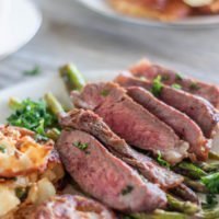 Pan Seared New York Strip Steaks with Mushroom Cream Sauce