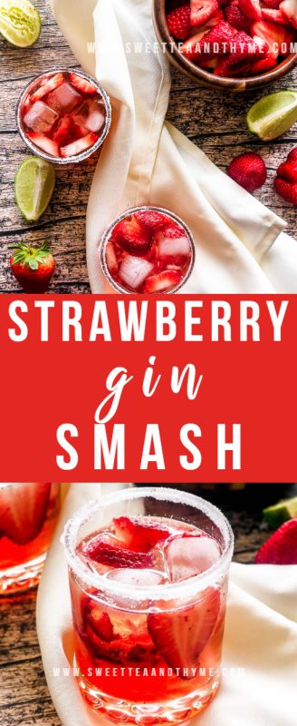 This fresh and fruity strawberry gin smash is a super simple cocktail that is perfect for spring and summer!