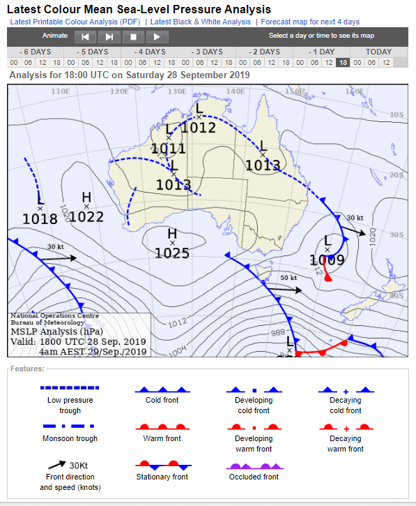 Flying termites following a low pressure trough