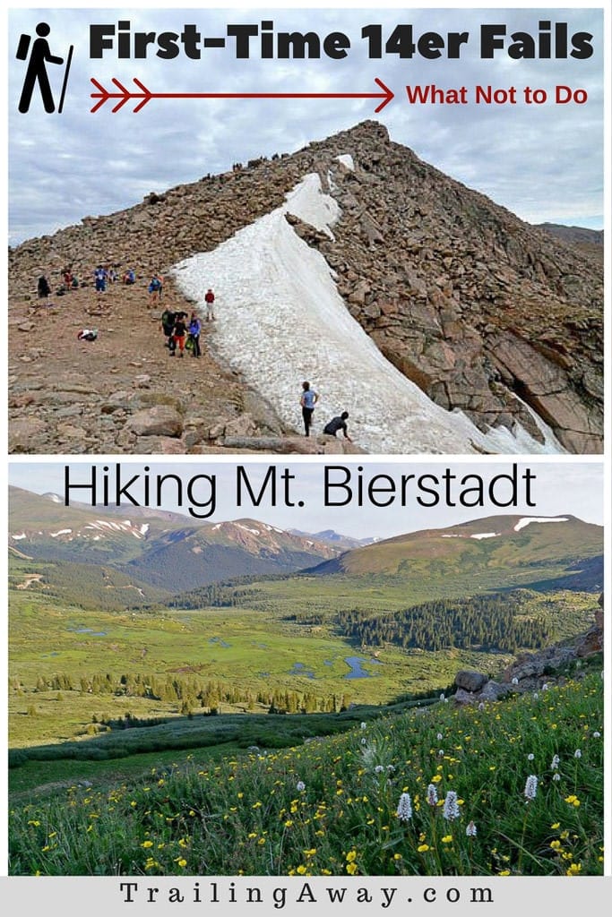 Hiking your first 14er in Colorado? Make sure to avoid these five first-time 14er mistakes - like not drinking enough water and planning poorly. And enjoy these pictures of Mt. Bierstadt to keep you inspired! #colorado #14er #fourteener #mountains #hikes #mtbierstadt