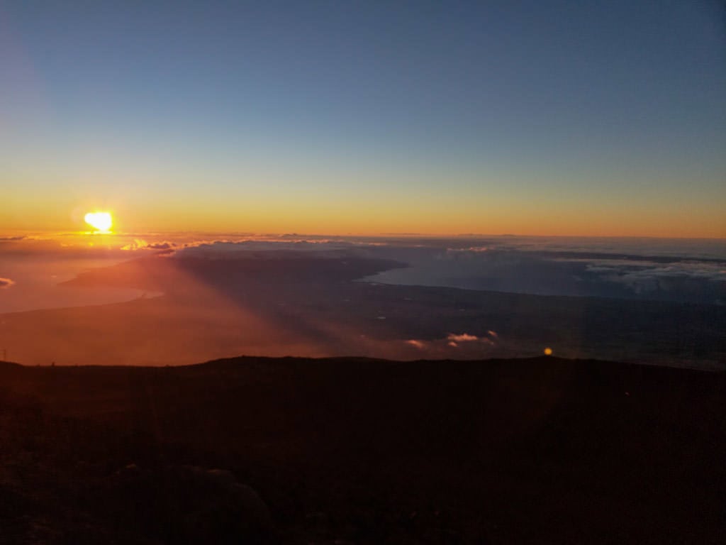 Sunset above the clouds at Haleakalā National Park