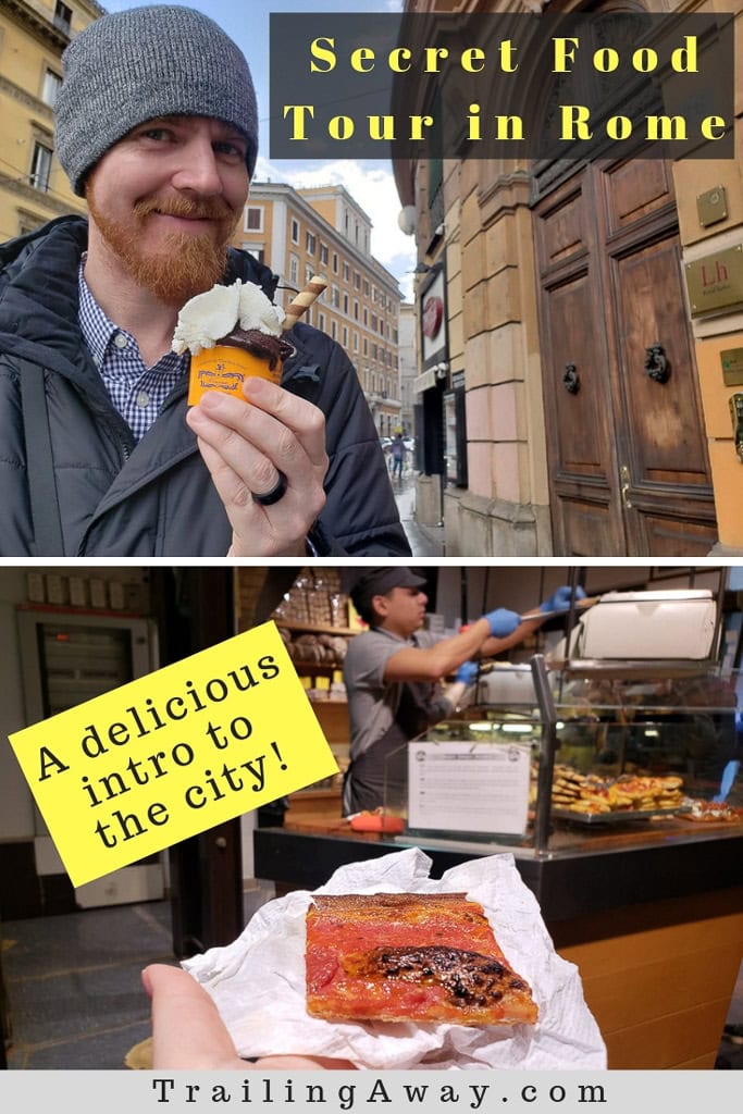 Doing a tour of the best Italian food in Rome is a can\'t-miss way to get to know this delicious, vibrant city! Your heart, mind, and belly will be full after wandering around with Secret Food Tours. Who doesn\'t love pizza, pasta, gelato, and other treats! #foodtour #italianfood #pasta #rome #citytour #pizza #vacation #wheninrome