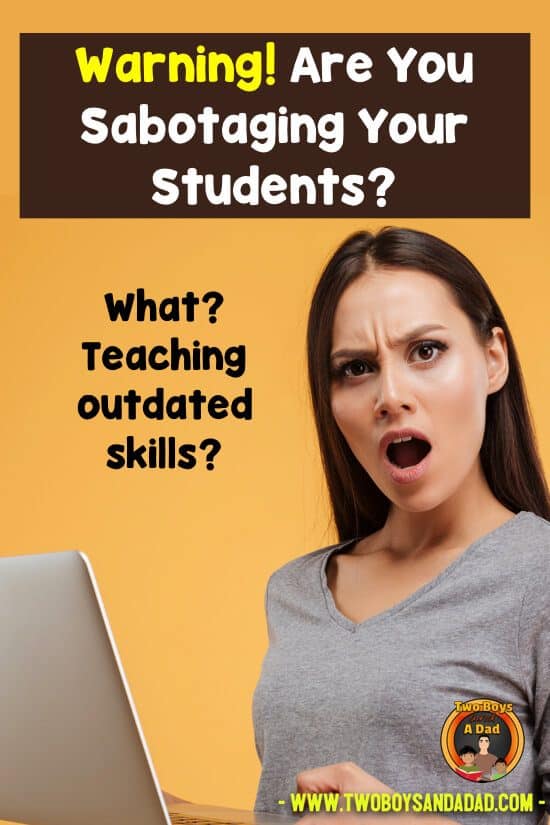 Are you wondering which skills to teach children are outdated? How about counting coins? Telling time on an analog clock? What about cursive writing? What should we be teaching? Click to read my 3 part blog post on outdated skills! #twoboysandadad #skills #teaching #elementary