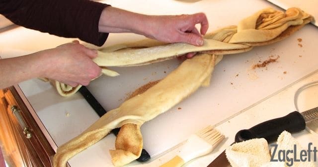 King Cake Recipe - braiding the dough