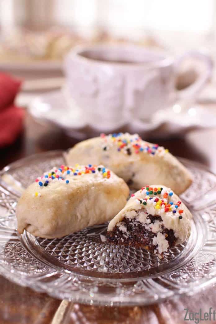 cuccidati on a plate with coffee