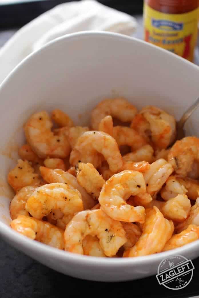 Grilled shrimp shown in a bowl