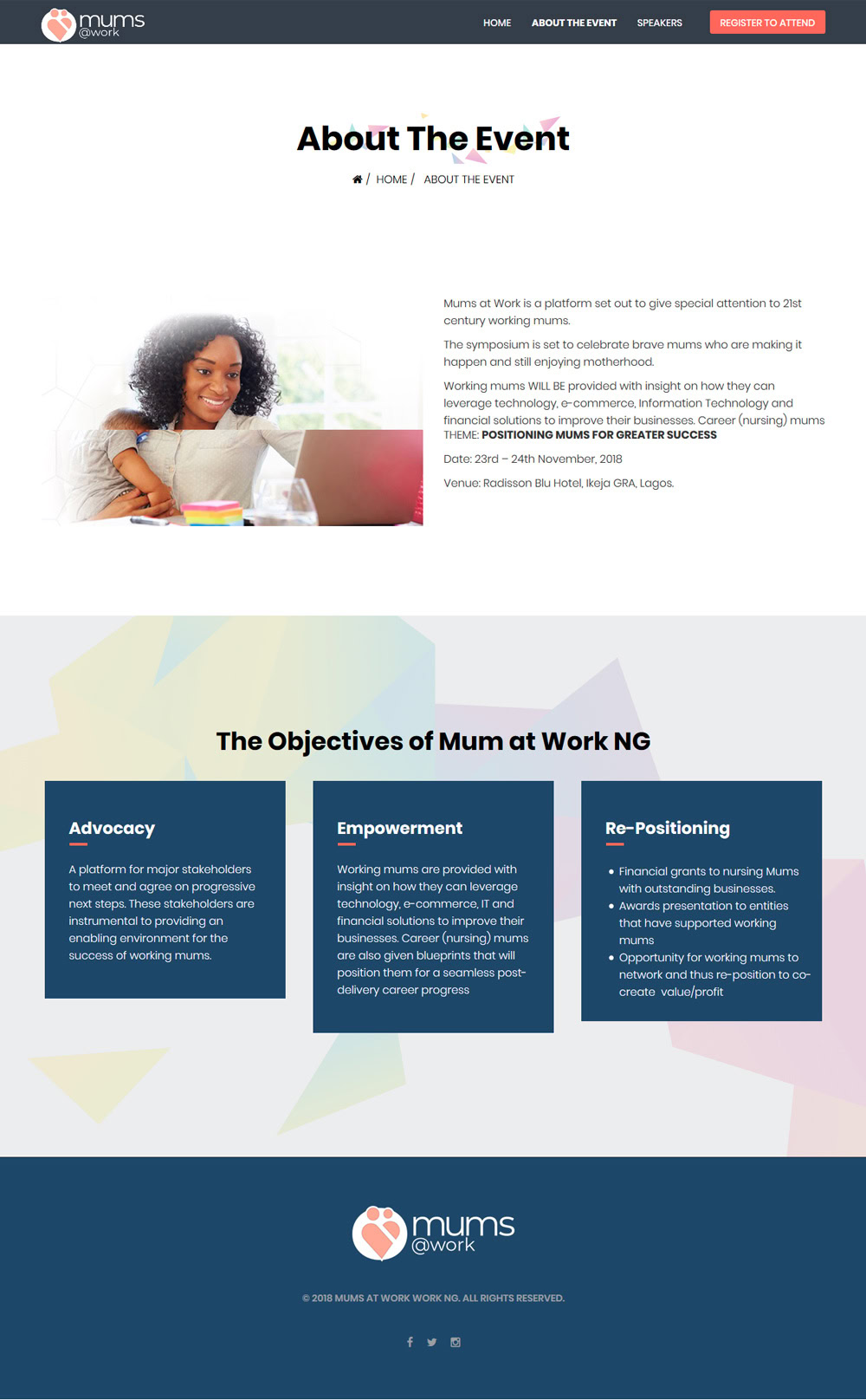 mums at work website home page